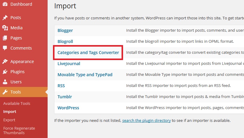 Categories-to-tag-converter